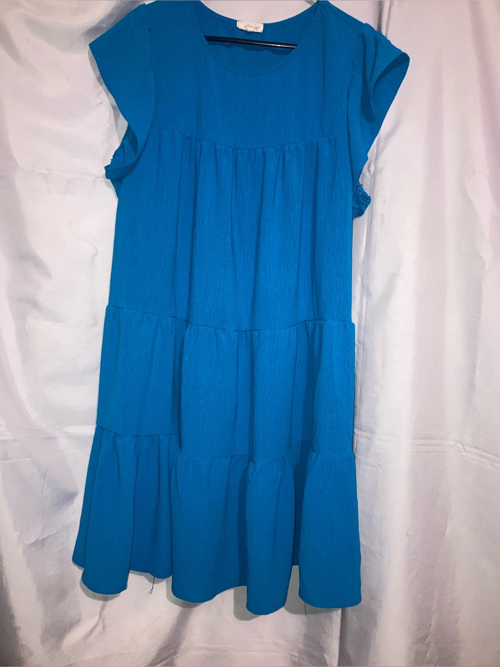 ❤️3/$15 Bright Blue Tiered Casual Dress - Unbranded
